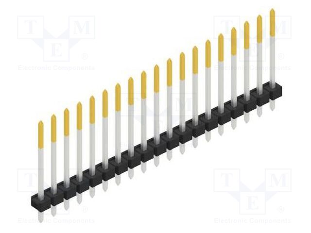 Connector: pin strips; pin header; male; PIN: 19; 2.54mm; THT; 1x19