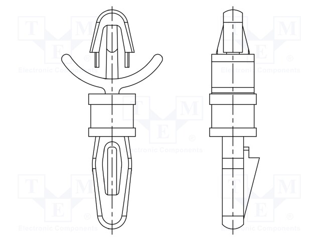 PCB distance; polyamide 66; L: 14.3mm; latch/latch; UL94V-0