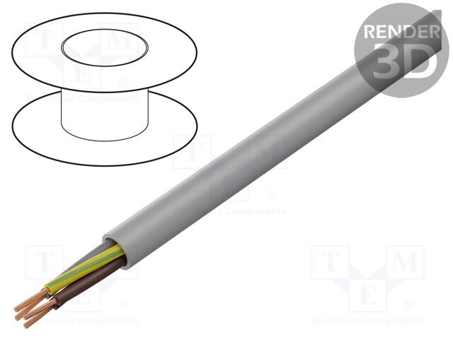 Wire; BiT 750; 5G2,5mm2; unshielded; 450/750V; Cu; stranded; grey