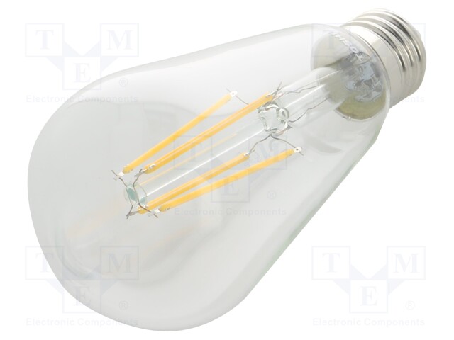 LED lamp; warm white; E27; 230VAC; 806lm; 7W; 270°; 2700K; CRImin: 80