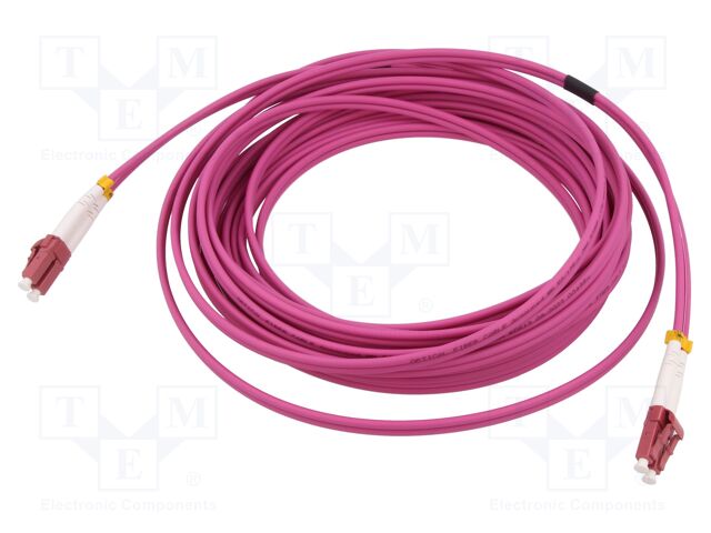 Fiber patch cord; OM4; LC/UPC,both sides; 5m; LSZH; pink