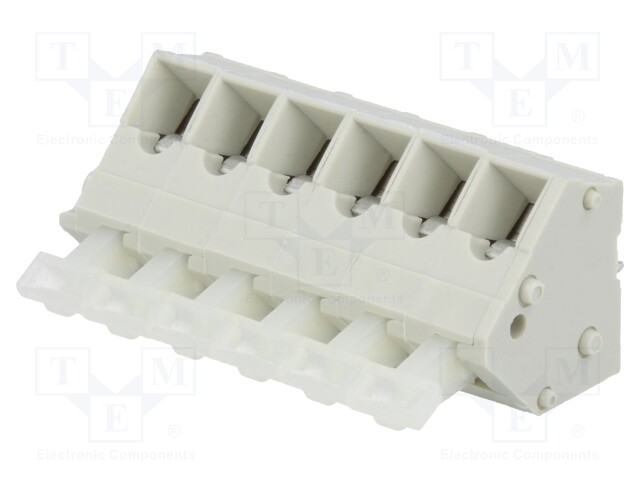 PCB terminal block; angled 45°; 5mm; ways: 6; on PCBs; 0.5÷2.5mm2