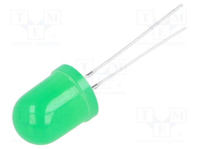 LED; 10mm; green; 1120÷1560mcd; 30°; 3÷5V; 20mA; Variant: blinking