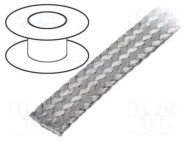 Braids; D: 1.5mm; W: 11mm; 25m; 90A; 2.46Ω/km