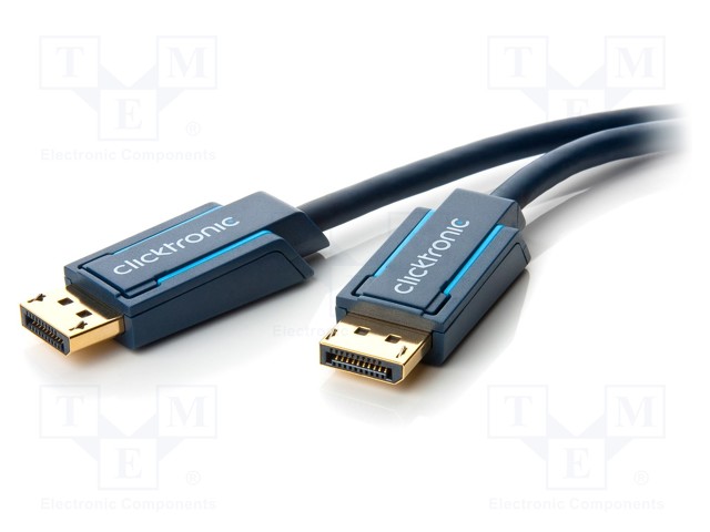 Cable; DisplayPort 1.2; DisplayPort plug,both sides; 20m; blue