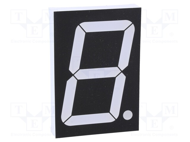 Display: LED; 7-segment; 56mm; 2.3"; No.char: 1; red; 120mcd; cathode