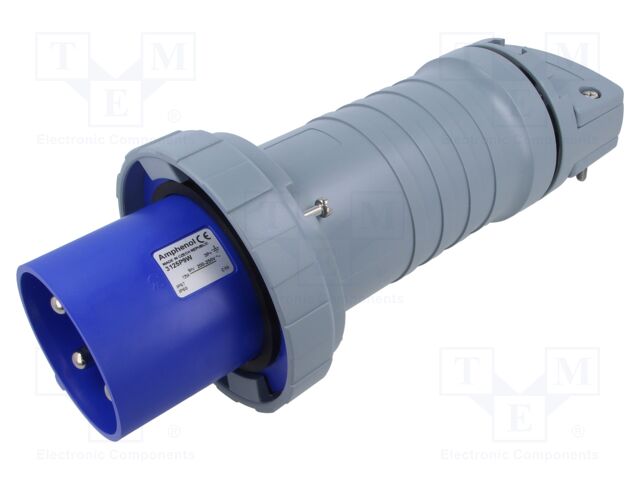 Connector: AC supply 3-phase; plug; male; straight; for cable