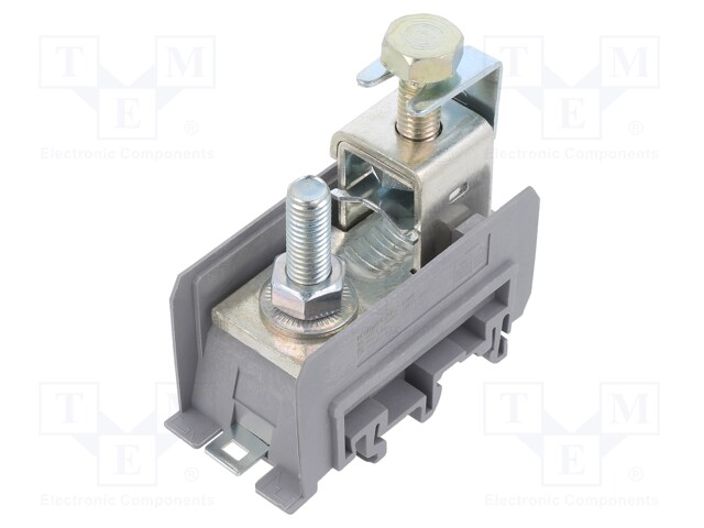 Splice terminal: rail; 120mm2; ways: 1; terminals: 2; grey; 1kV; 192A