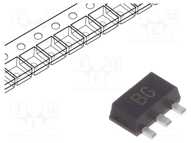 Transistor: NPN; bipolar; 80V; 1A; 1W; SOT89