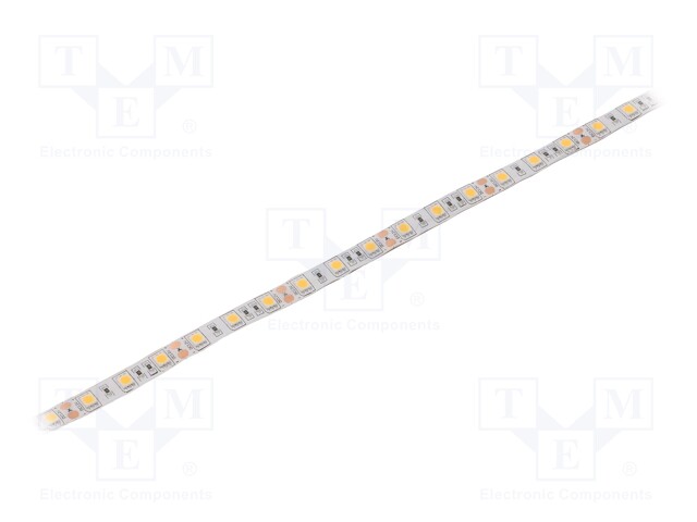 LED tape; white warm; 5050; 12V; LED/m: 60; 10mm; white PCB; IP64