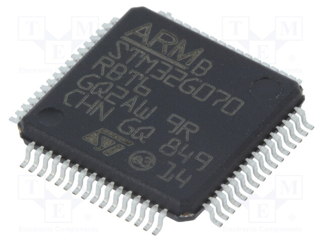 ARM microcontroller; Flash: 128kB; 64MHz; SRAM: 36kB; LQFP64