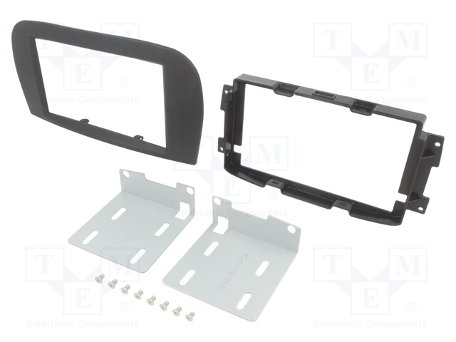 Radio mounting frame; Mercedes; 2 DIN; black