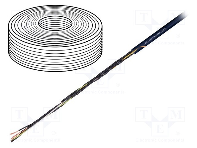 Wire: control cable; chainflex® CF9; 7x0,5mm2; TPE; black; Cu; 7mm