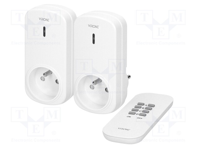 Power socket; plug-in; 230VAC; IP20; 25m; white; Standard