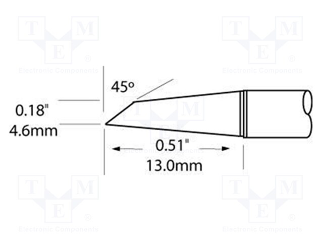Tip; hoof; 4mm; 366°C; for soldering station
