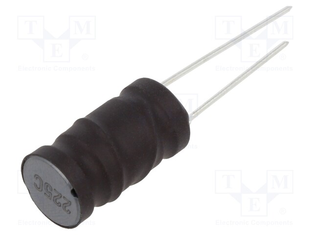 Inductor: wire; THT; 2.2mH; 500mA; 2Ω; ±10%; Ø12x21mm; vertical; 1900