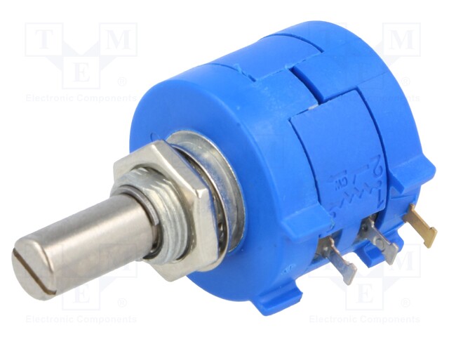 Potentiometer: shaft; multiturn; 10kΩ; 2W; ±5%; 6.35mm; linear; IP65