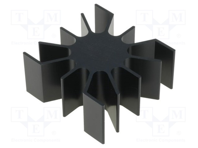 Heatsink; LED; L: 51.5mm; W: 51mm; Ø: 26mm; H: 25mm; Colour: black