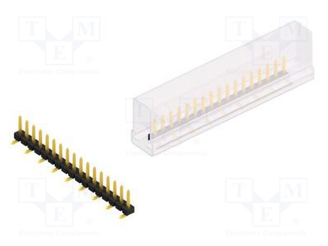 Connector: pin strips; pin header; male; PIN: 17; 2.54mm; SMT; 1x17