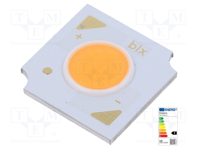 Power LED; COB; white warm; 120°; 350mA; P: 25.6W; 13.5x13.5x1.63mm
