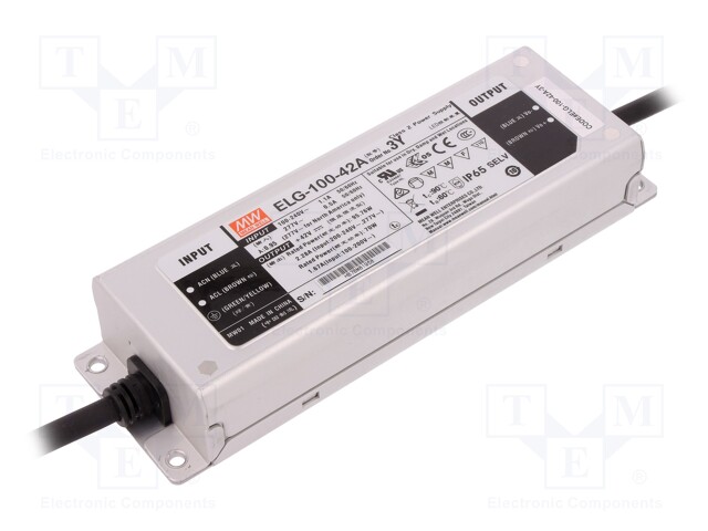 Power supply: switched-mode; LED; 95.76W; 42VDC; 37.8÷46.2VDC