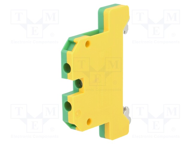 Splice terminal: rail; 2.5mm2; ways: 1; terminals: 2; yellow-green