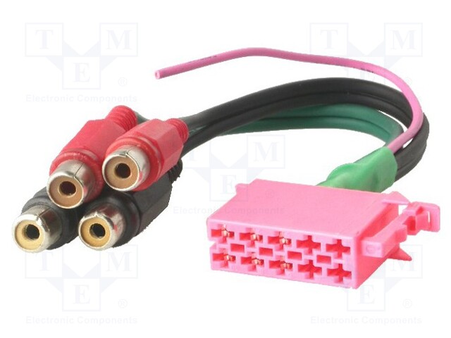 ISO plug,RCA socket x4; PIN: 10