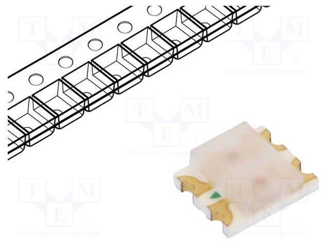 LED; SMD; 1210; orange/green; 3.2x2.7x1.1mm; 170°; 20mA; 65/65mW