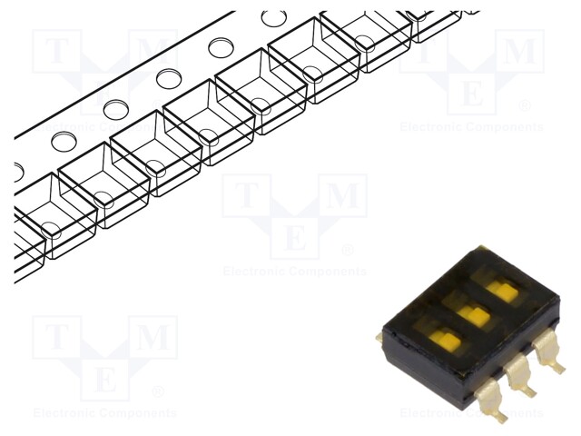 Switch: DIP-SWITCH; OFF-ON; 0.025A/24VDC; Pos: 2; -20÷70°C; 290mN