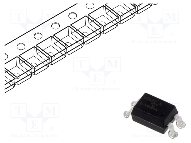 Optocoupler, Transistor Output, 1 Channel, Surface Mount DIP, 4 Pins, 60 mA, 5 kV, 100 %