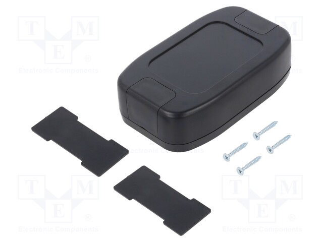 Enclosure: multipurpose; X: 75.2mm; Y: 125.1mm; Z: 33mm; ABS; black