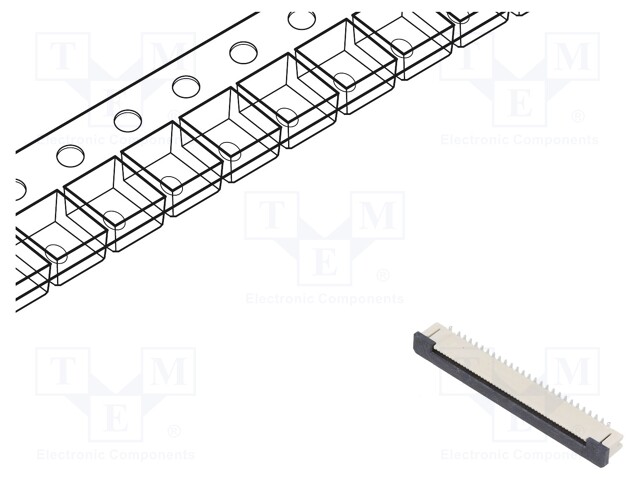 Connector: FFC (FPC); vertical; PIN: 50; ZIF; SMT; 30V; 0.5A; tinned