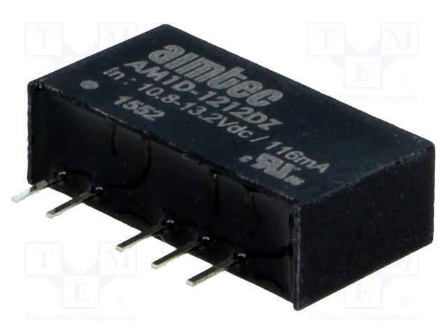 Converter: DC/DC; 1W; Uin: 10.8÷13.2V; Uout: 12VDC; Uout2: -12VDC