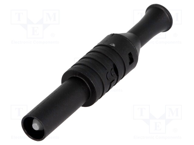 Plug; 4mm banana; 36A; 1kVAC; black; 63mm; 8mΩ; Contacts: brass