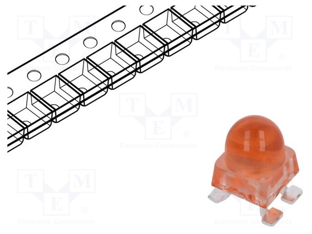 LED; SMD; red; 4200÷9300mcd; 4.2x4.2x6.5mm; 30°; 1.8÷2.4V; 20mA