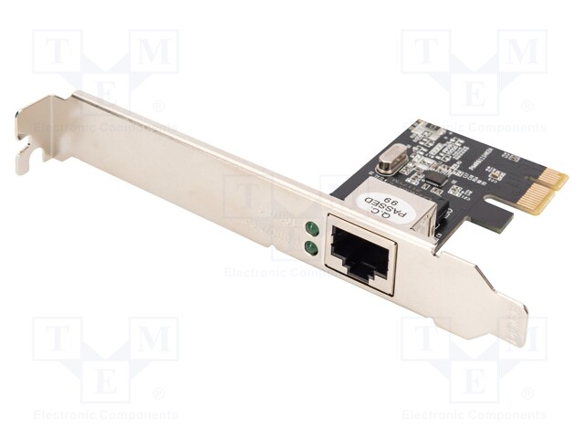 PC extension card: PCIe; RJ45; 10/100/1000Mbps,MDI,MDI-X; 1Gbps