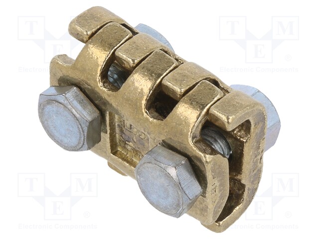 Brass; 6÷16mm2; none; screw terminal; for cable; straight; ways: 1