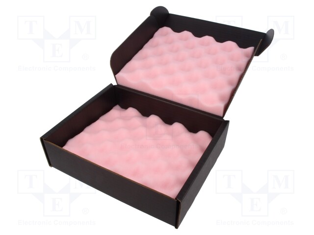 Box with foam lining; ESD; 191x229x64mm; Features: conductive