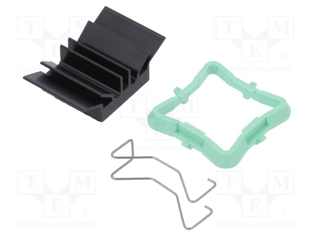 Heatsink: extruded; grilled; black; L: 19mm; W: 19mm; H: 9.5mm