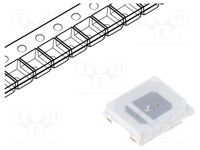 LED; SMD; 2835,PLCC2; green; 6400÷7300mcd; 2.8x3.5x0.75mm; 120°