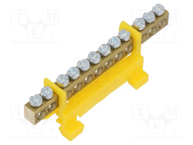 Connector: terminal block; ways: 1; terminals: 12; yellow