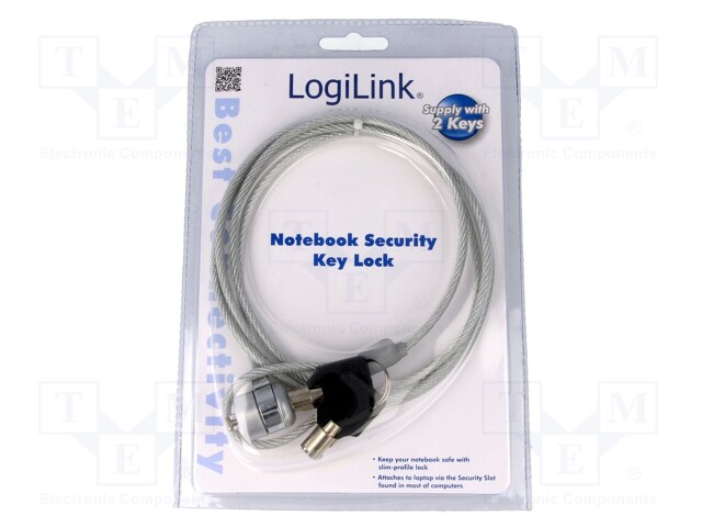 Security wire; silver; Features: key protection; 1.5m