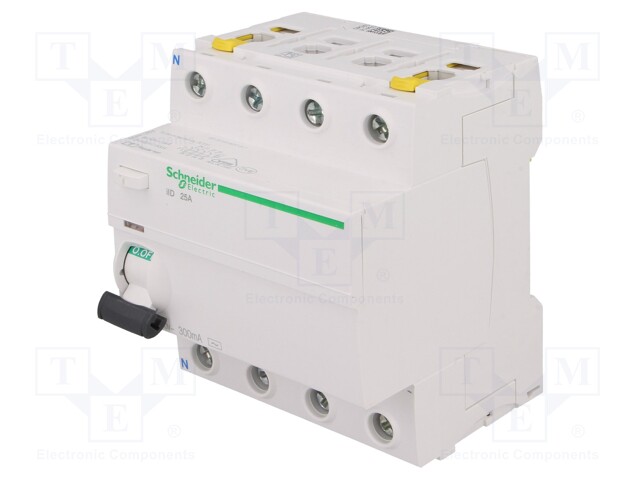 RCD breaker; Inom: 80A; Ires: 100mA; Poles: 4; 400V; Mounting: DIN