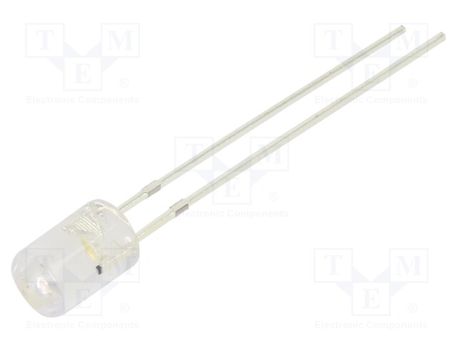 LED; 5mm; white warm; 750÷1120mcd; 100°; Front: flat; 5V; -30÷85°C