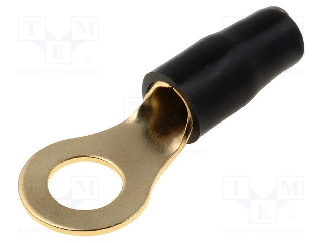 Terminal: ring; M8; 10mm2; gold-plated; insulated; black