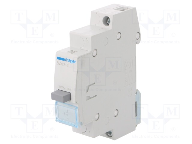 Module: pushbutton switch; 230VAC; 16A; DIN; bistable