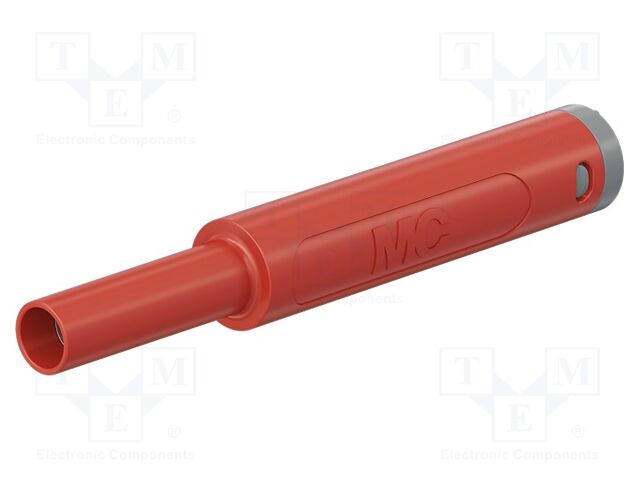 Connector: 4mm banana; socket; 32A; 1kV; red; insulated; 2.5mm2
