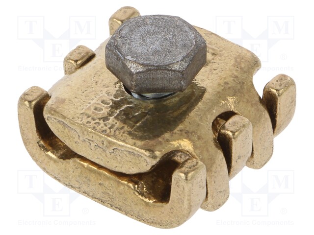 Brass; 6÷16mm2; none; screw terminal; for cable; straight; ways: 1