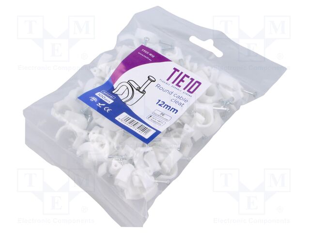 Holder; natural; on round cable; 100pcs; with a nail; 12mm