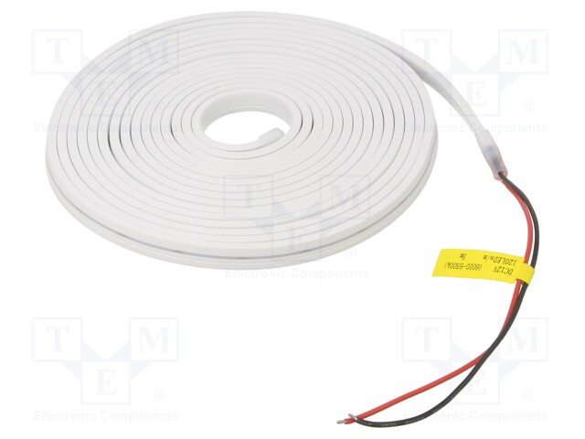 NEON LED tape; white cold; 2835; 12V; LED/m: 120; 4mm; IP65; 5W/m